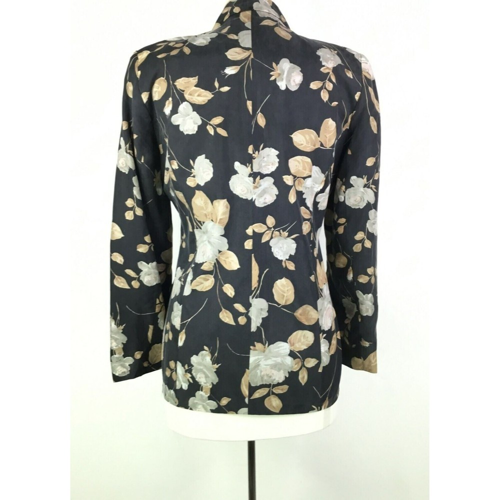 VTG Anna and Frank Womens Silk Floral Blazer Jacket Size S White Roses NEW - Picture 6 of 8